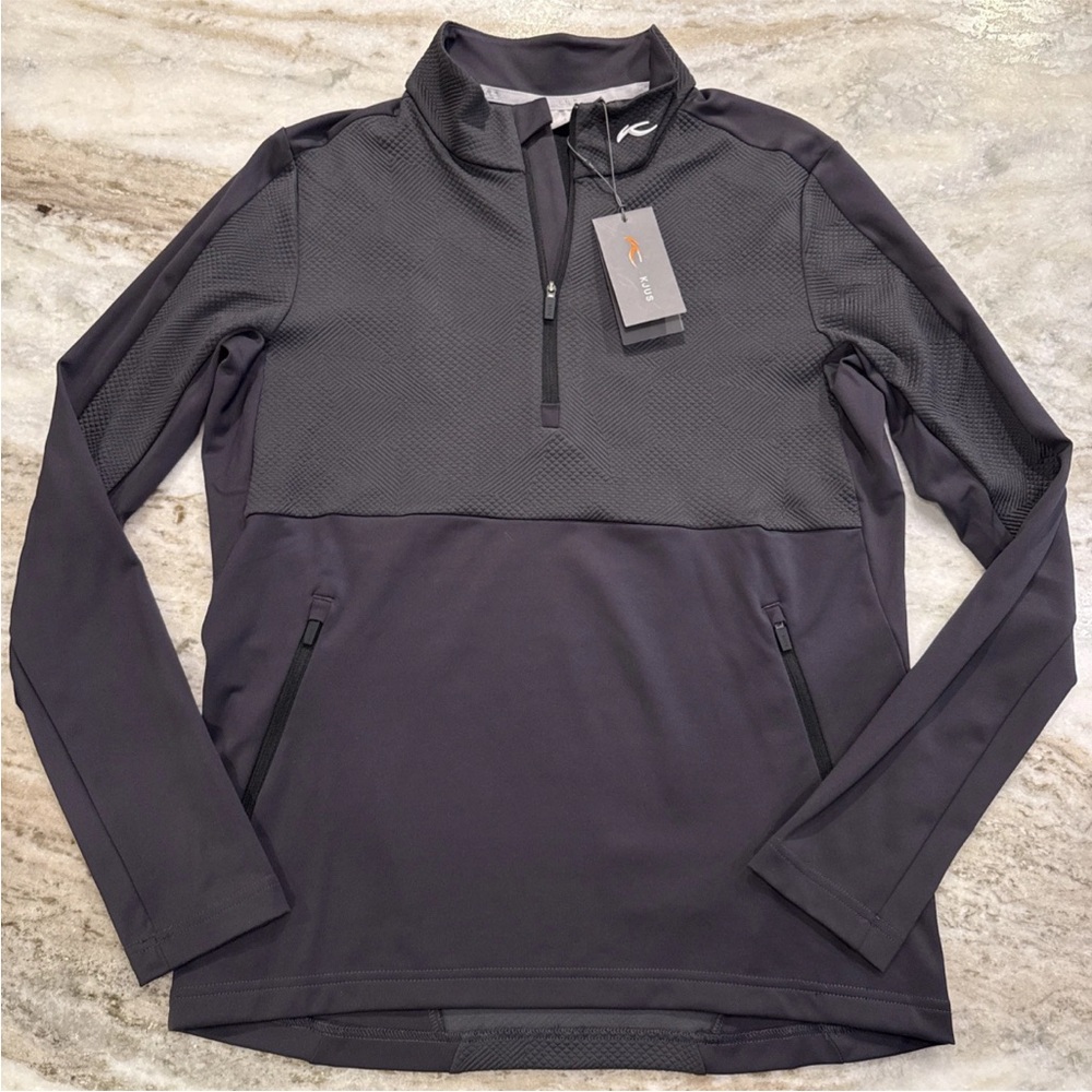 Kjus Delian Half-Zip Pullover Sweater Comfort Fit Dark Dusk Grey Mens XS 46 $139